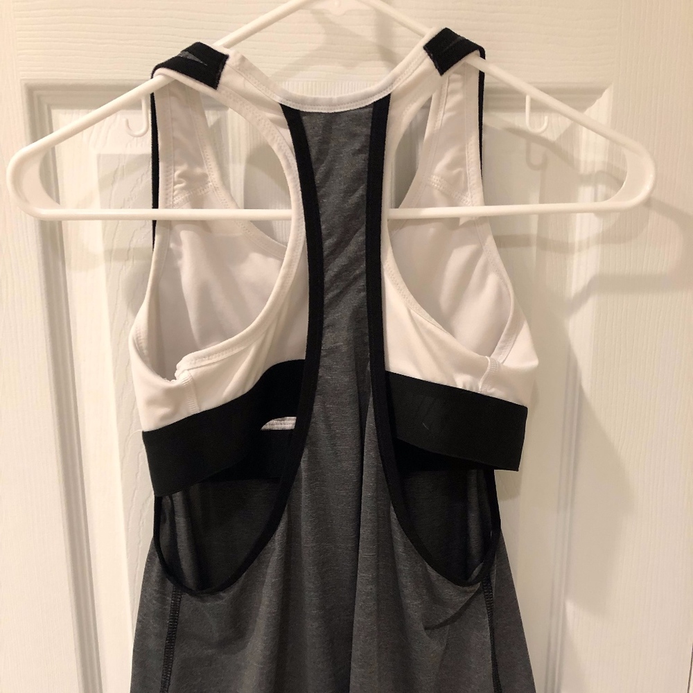 Nike Gray/White Halter Back Tank w/ Built in Bra